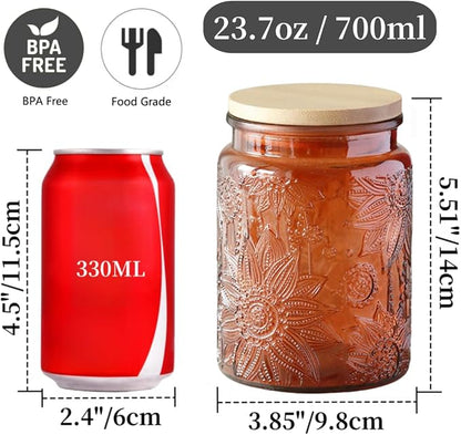 ANSQU Vintage Glass Kitchen Storage Counter Jar, Candy Jars - Image 2