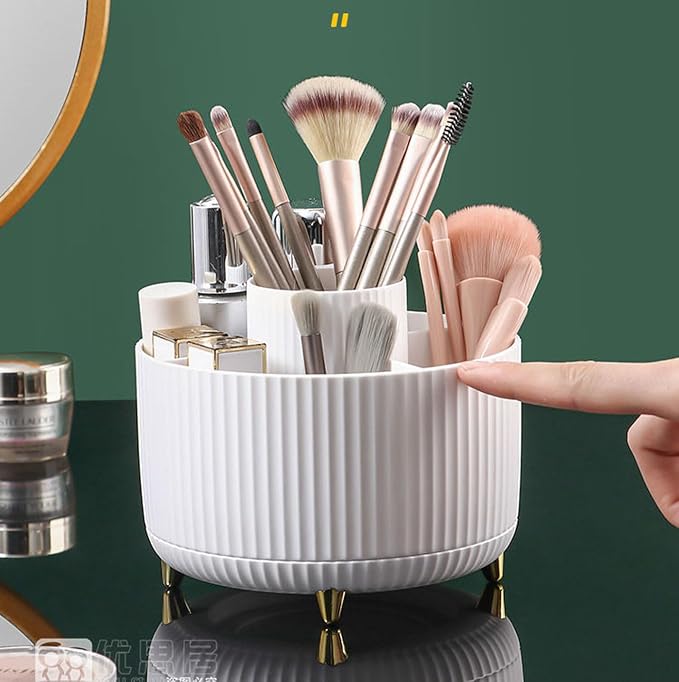 360 Degree Rotating Makeup Brush Holder Organizer Detachable Design 5 Slot Make - Image 5