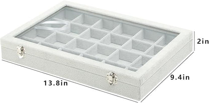 Coward Jewelry Organizer Tray Box, 24 Grids Ring Earring Chain Bracelet - Image 6