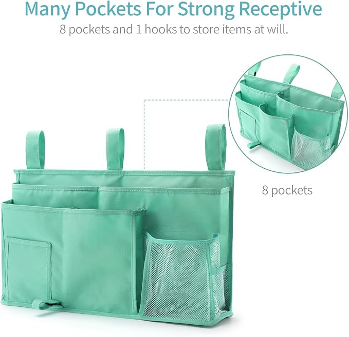 Bseash Bunk Bed Organizer, Bedside Caddy Hanging Bed Organizer Storage Bag 8 - Image 2