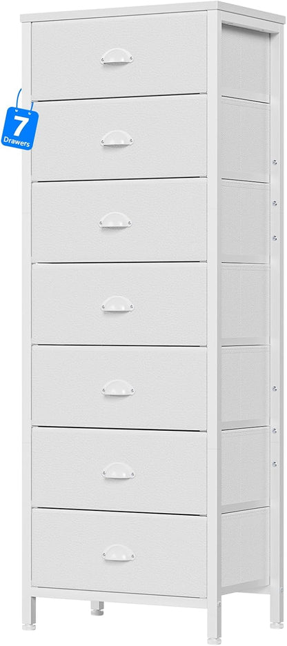 Furnulem White Tall Dresser for Bedroom by Furnulem