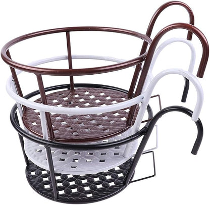 Hanging Railing Planters Baskets Art Hanging Flower Stands Balcony Flower Pot - Image 6