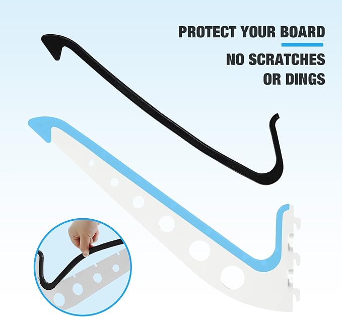 6 Board Surf Rack Wall Mount for Surfboard, Snowboard Storage Adjustable Wall - Image 4