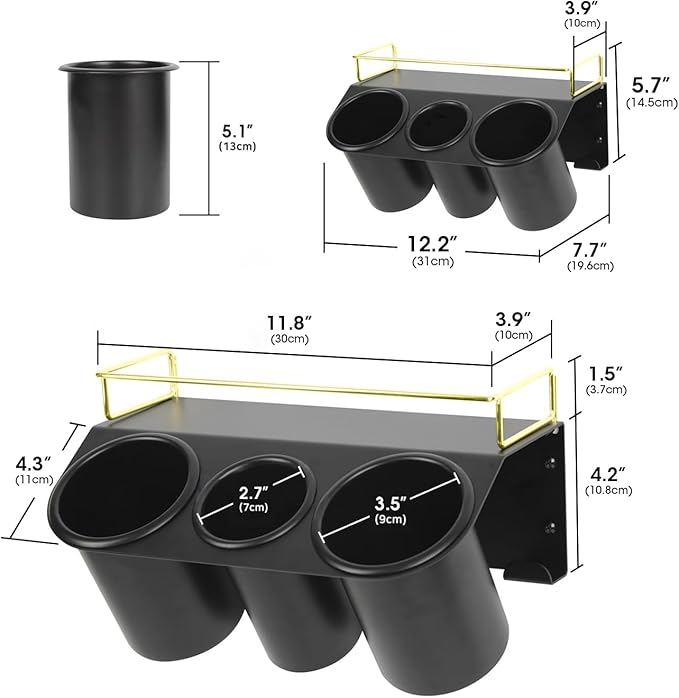 J JACKCUBE DESIGN Hair Dryer Holder Wall Mount Bathroom Vanity Hair Styling - Image 7