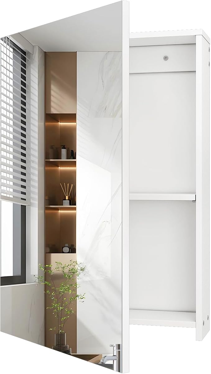 Bathroom Medicine Mirror Cabinet, 13.8'' x 19.7'', Wall-Mounted Bathroom Vanity - Image 9