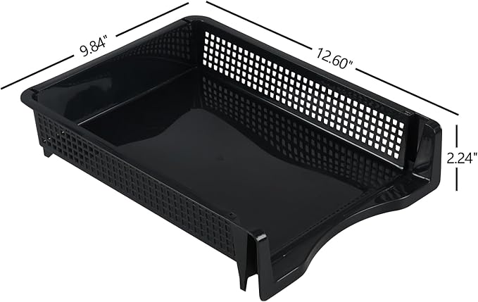6 Pack Stackable Letter Trays, Plastic File Organizer Tray | Desktop Document - Image 2