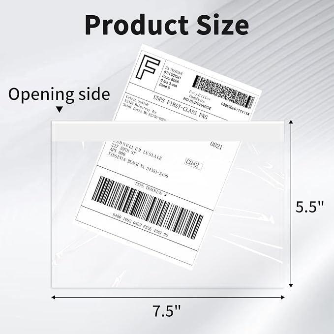 9527 Product 7.5" x 5.5" Packing List Envelope, Waterproof Top Loading Packing - Image 2