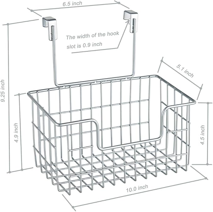 JUNCHU CHERRY Wire Hanging Storage Basket 2 Packs, Wall Mounted Kitchen - Image 2