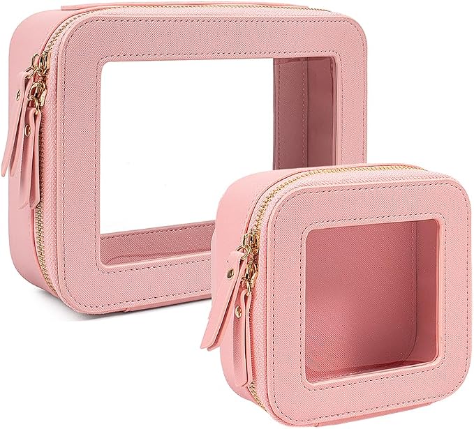 Travel Clear Makeup Bag Set, TSA Approved Cosmetic Bag Case by FFpaw