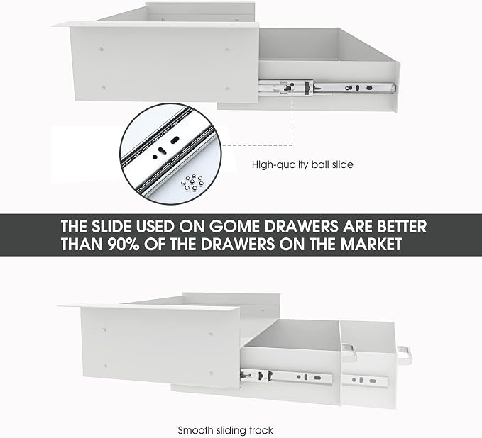 GOME White Under Desk Drawer Storage - Image 4