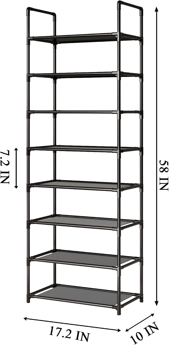 8-Tier Tall Shoe Rack for Closet, Adjustable Sturdy Durable Shoe Shelf - Image 2