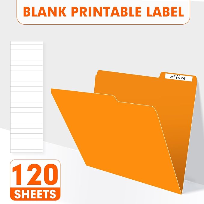 File Folder, PANDRI 120 Pack File Folder, 1/3 Cut Tab, Letter Size, Filing - Image 5