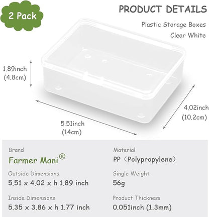 2 Pcs Small Plastic Storage Containers Box - Image 2