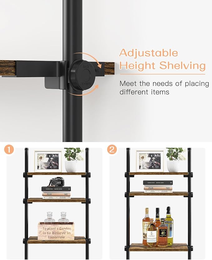 ALLZONE Adjustable Tall Narrow Bookshelf - Image 3