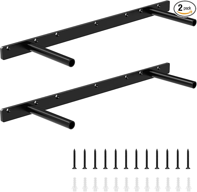 2pcs Floating Shelf Bracket, Solid Steel Support Rods, Wall Mounting Invisible by Emeroll