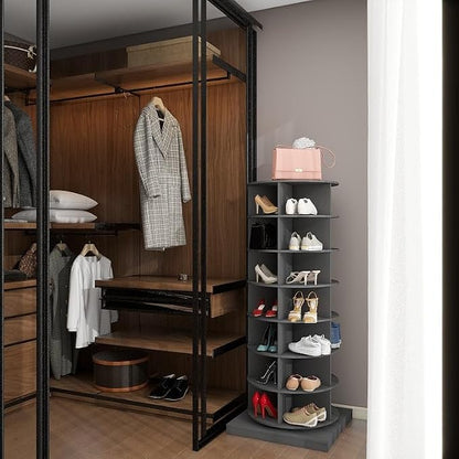 Rotating Shoe Rack Tower, 6-Tier Spinning Shoe Rack, Free Standing 360° - Image 7