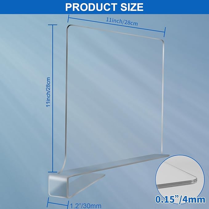 11 Inches Clear Shelf Dividers for Closet Organization and Storage, 6 Pack - Image 3