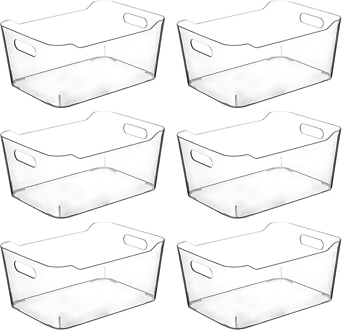Clear Plastic Storage Bins, Pantry Organizers and Storage Containers, Large by CONTROLKITCHEN