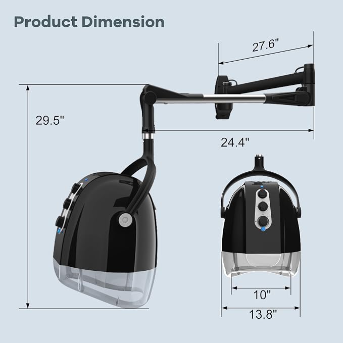 SyyBhb Wall Mount Hooded Salon Hair Dryer, Professional Ionic Hair Color - Image 7