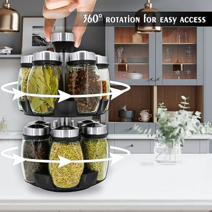 Revolving Spice Rack Organizer Countertop, Spinning Spice Storage Rack Tower - Image 2