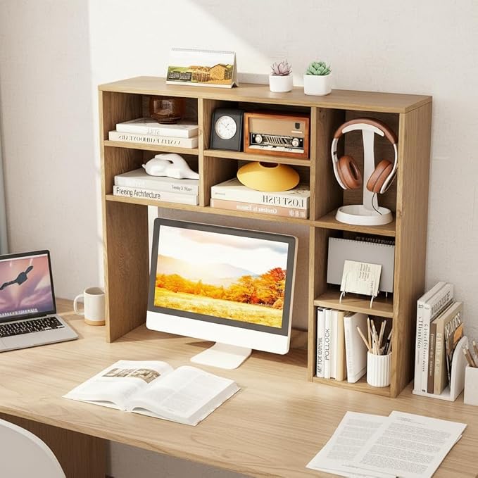 Tangkula Desktop Bookshelf, 3-Tier Desk Display Rack Organizer - Image 2