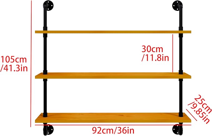HDDFER Industrial Pipe Wall Shelves - Image 3