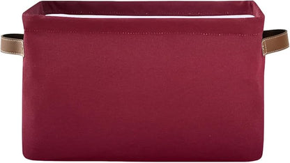 Burgundy Red Solid Color Foldable Storage Basket by LLCxigua