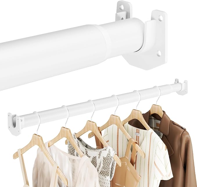 Closet Rods for Hanging Clothes, 17-70 Inch Stepless Adjustable Closet Rod by BRFOYU