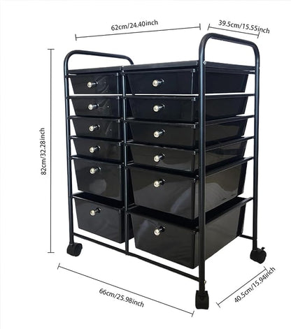 Multipurpos 12 Drawers Rolling Storage Cart - Image 2