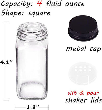 Churboro 36 Spice Jars with 547 Labels- Glass Spice Jars with Black Metal Caps - Image 3