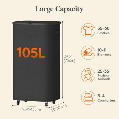 Lifewit 105L Plastic Laundry Basket - Image 4