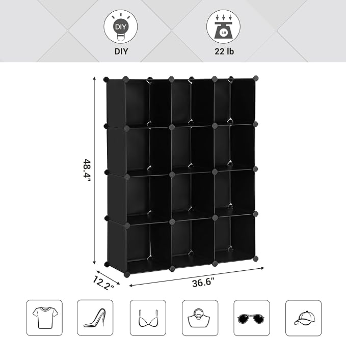 SONGMICS Cube Storage Organizer, Book Shelf, Closet Organizers and Storage - Image 3