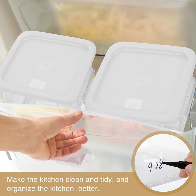 FoldTier 2 Pieces Square Food Storage Containers Polycarbonate Clear food - Image 6