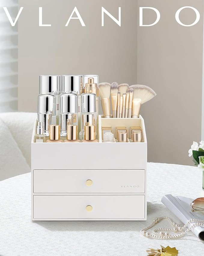 Vlando Makeup Organizer for Vanity, Large Capacity Countertop Organizer - Image 8