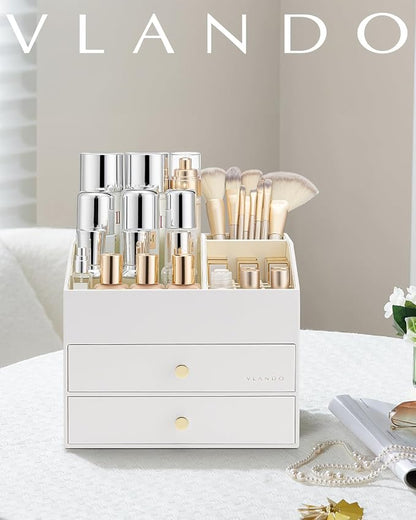 Vlando Makeup Organizer for Vanity, Large Capacity Countertop Organizer - Image 8