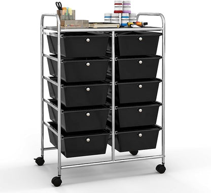 Giantex 10 Drawers Rolling Cart, Classroom Organizers, Storage Cart by Giantex