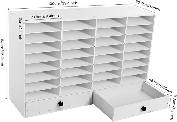 Adjustable Literature Organizer, 32 Compartments Mail Sorter Organizer - Image 4