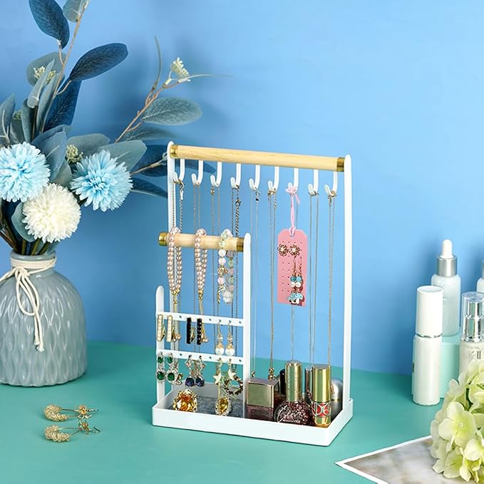 6Pcs Rectangle Pierced Stud Display Cards 32 Holes Portable PU Leather Earring - Image 5