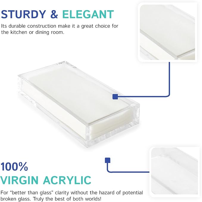 Huang Acrylic Clear Rectangle Paper Napkin Holder | - Image 7
