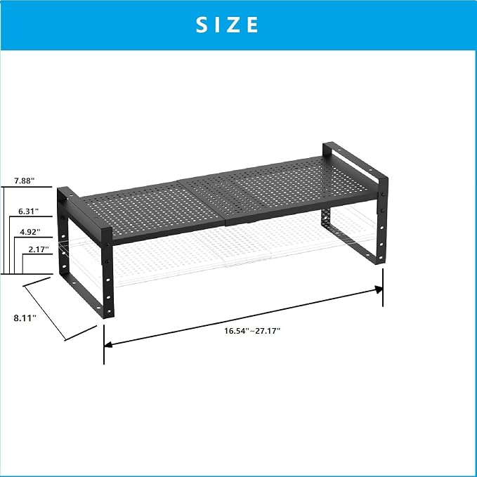 Expandable, Adjustable & Stackable Spice Rack, Cabinet Kitchen Countertop Shelf - Image 4