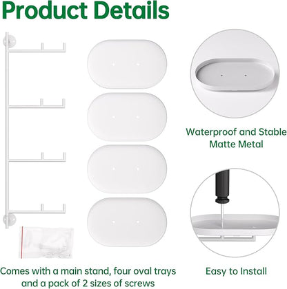 Rotating Window Shelves for Multiple Plants Indoor, 4-tier Metal Corner White - Image 5