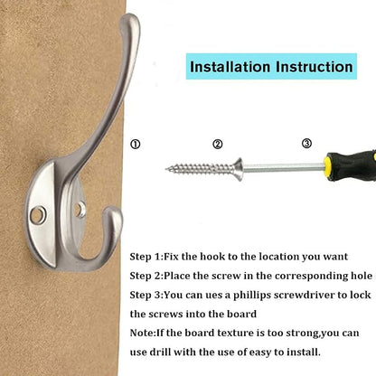 IBosins 30 Pack Heavy Duty Dual Coat Hooks Wall Mounted - Image 3
