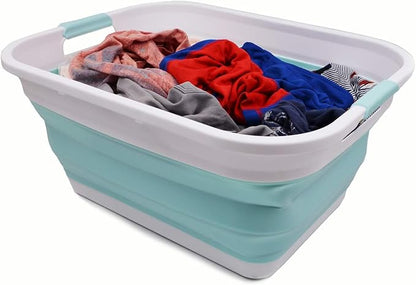 SAMMART 41L Collapsible Plastic Laundry Basket-Foldable Pop Up Storage - Image 5