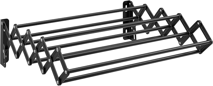 SONGMICS Clothes Drying Rack, Wall-Mounted Drying Rack Clothing, Small by Unknown