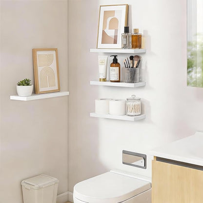 BAYKA Floating Shelves for Wall, 15.7in Wall Mounted Rustic Wood Shelves for - Image 5