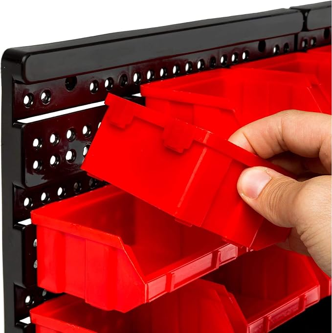 Wall Mounted Storage Bins, 30 Wall Mount Tool Organizer Bins Plastic Parts Rack - Image 7