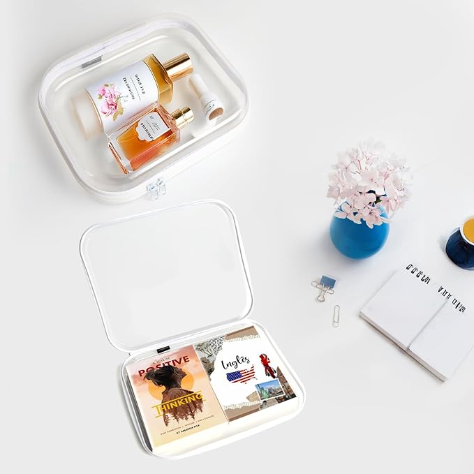 Hard Sided Clear Zipper Case for Storage- Professional-Grade Plastic Clear - Image 7