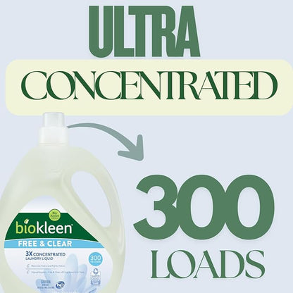 Biokleen Free & Clear Natural 3X Concentrated Liquid Laundry Detergent - Image 4