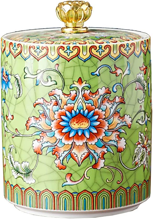 Enamel Ceramic Tea Caddy Tea Canister Tea Storage Container Tins Jar by Bicuzat