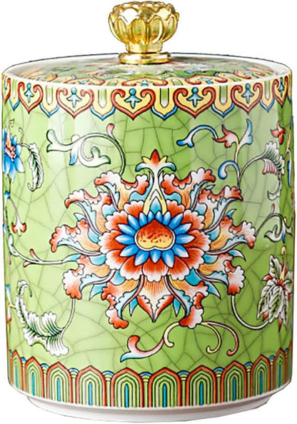 Enamel Ceramic Tea Caddy Tea Canister Tea Storage Container Tins Jar by Bicuzat